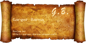 Garger Barna névjegykártya